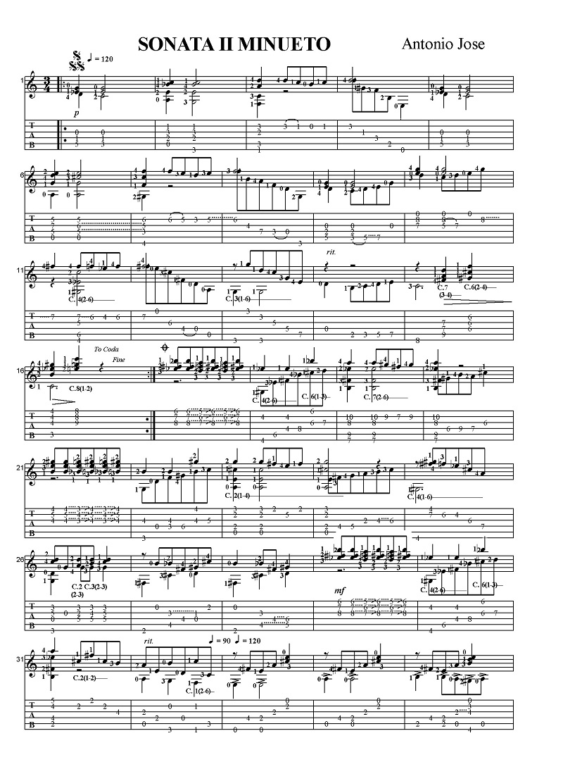 �A���g�j�I�E�z�Z�@SONATA II MINUETO